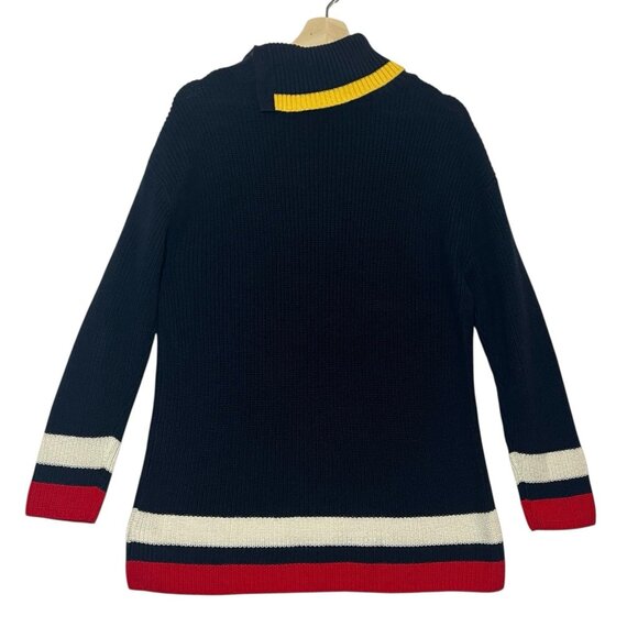 Talbots Knit Sweater Women’s Size L Petite Blue Cotton Blend Casual Coastal - Picture 2 of 10